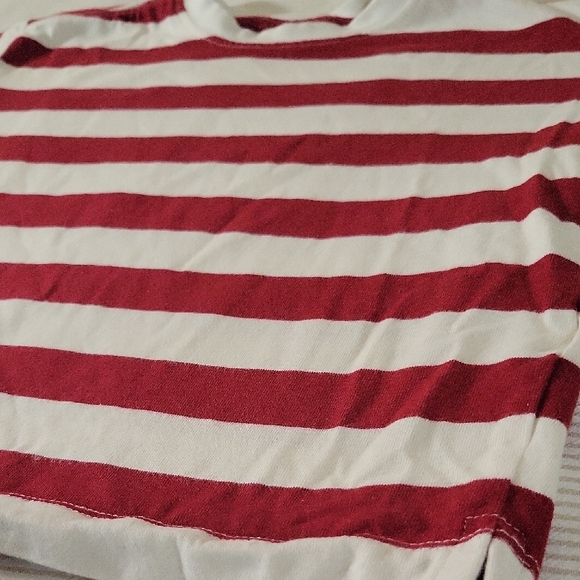 Zara Red and White Striped Short Sleeve Tee - Picture 2 of 7
